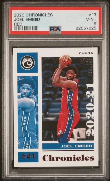 2020 Panini Chronicles Joel Embiid Red #13 card image