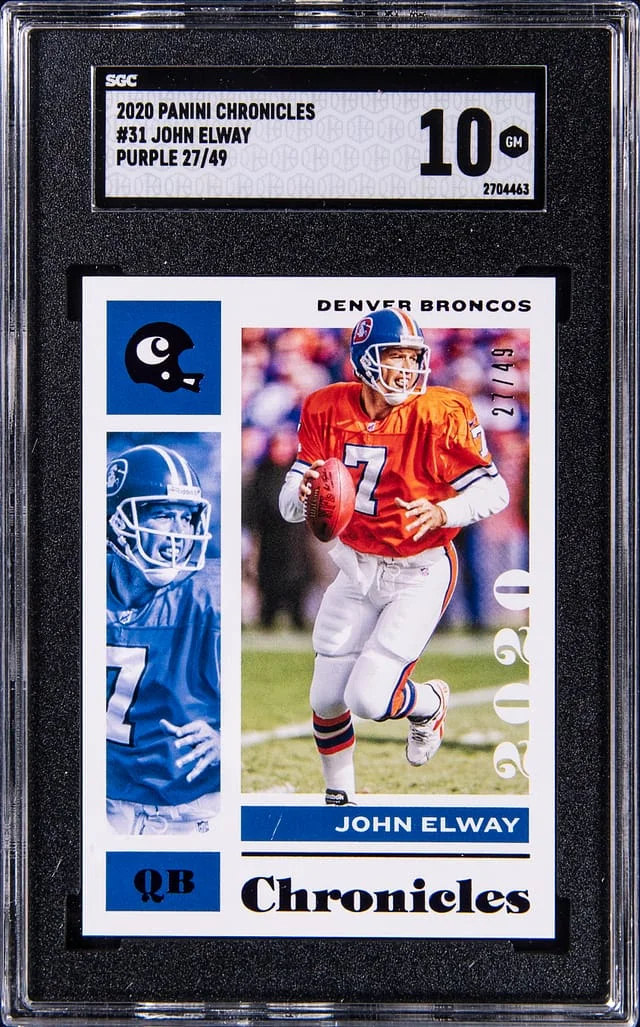 2020 Panini Chronicles John Elway Purple #31 card image