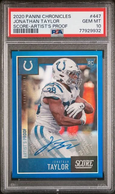 2020 Panini Chronicles Jonathan Taylor Score Artist's Proof #447 card image