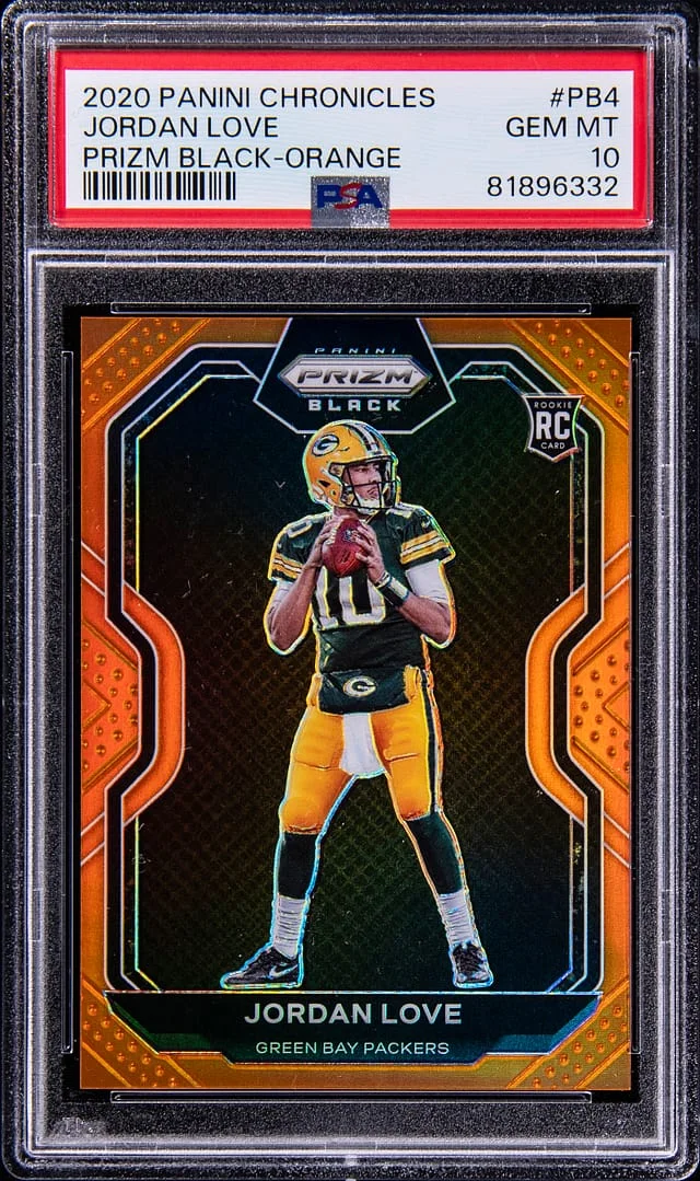 2020 Panini Chronicles Jordan Love Prizm Black Orange #PBR card image