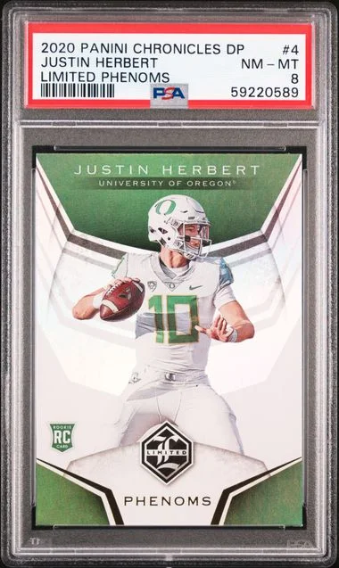 2020 Panini Chronicles Justin Herbert Donruss Optic Rated Rookies Red #4 card image