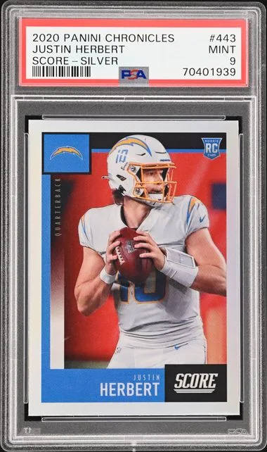 2020 Panini Chronicles Justin Herbert Score Silver #443 card image