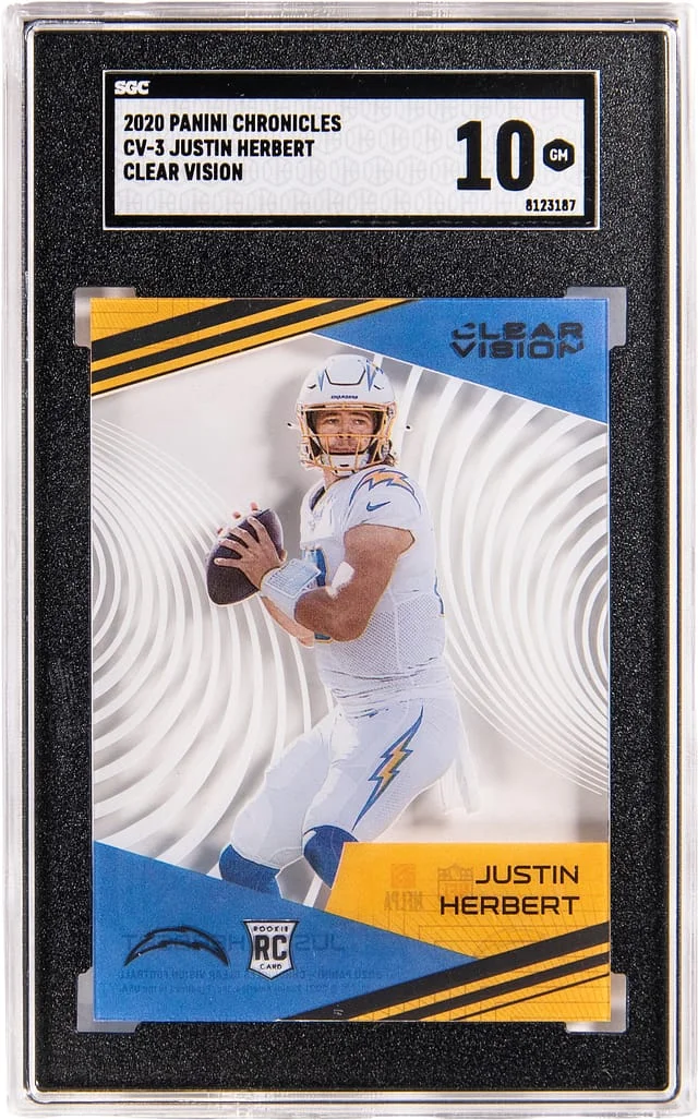2020 Panini Chronicles Justin Herbert Clear Vision #CV-3 card image