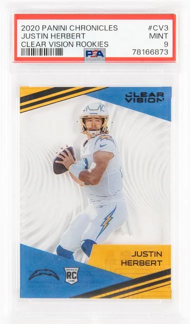 2020 Panini Chronicles Justin Herbert Clear Vision Rookies #CV3 card image
