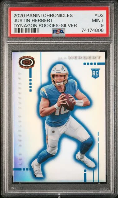 2020 Panini Chronicles Justin Herbert Dynagon Rookies Silver Prizm #D3 card image