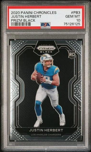 2020 Panini Chronicles Justin Herbert Prizm Black #PB-3 card image