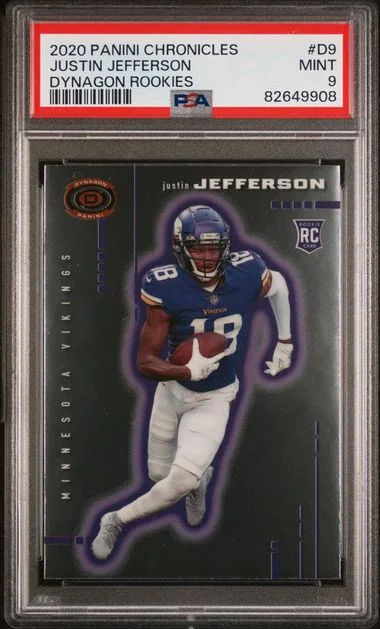 2020 Panini Chronicles Justin Jefferson Dynagon Rookies #D9 card image