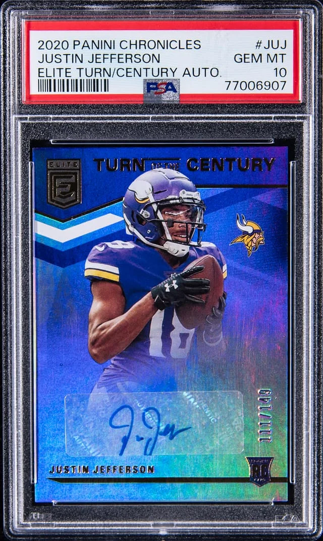 2020 Panini Chronicles Justin Jefferson Elite Turn Of The Century Autograph #TOC-JUJ card image