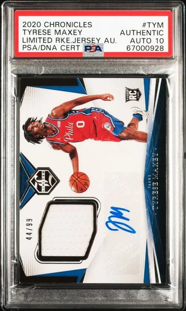 2020 Panini Chronicles Limited Jersey Autographs Tym Tyrese Maxey #no-number card image
