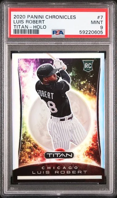 2020 Panini Chronicles Luis Robert Titan Holo #7 card image