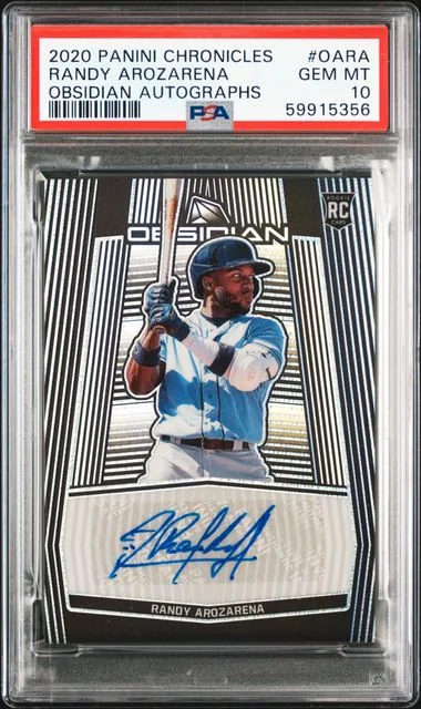 2020 Panini Chronicles Randy Arozarena Obsidian Autographs #OARA card image