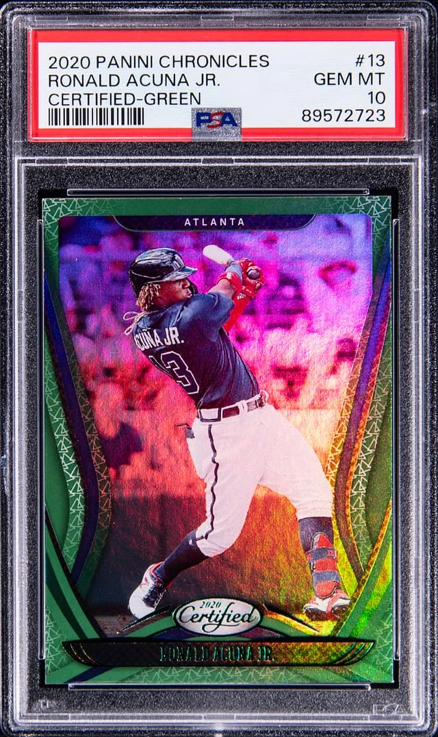 2020 Panini Chronicles Ronald Acuna Jr. Certified Green #13 card image