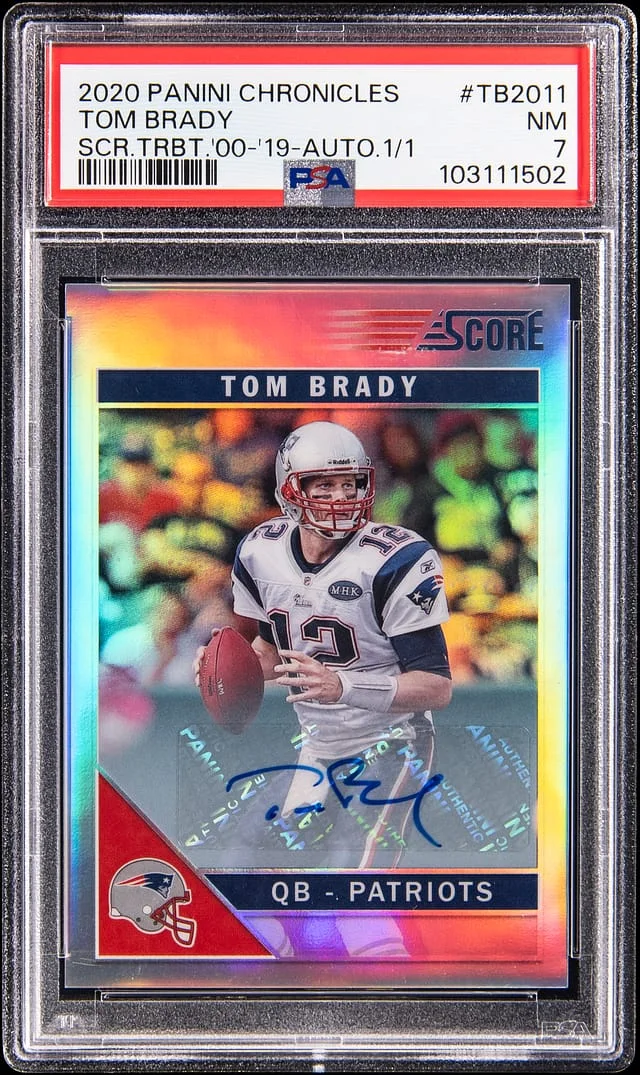 2020 Panini Chronicles Tom Brady Score Tribute '00-'19 Autographs #TB-2011 card image