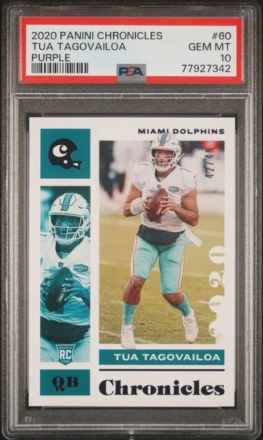 2020 Panini Chronicles Tua Tagovailoa Purple #60 card image
