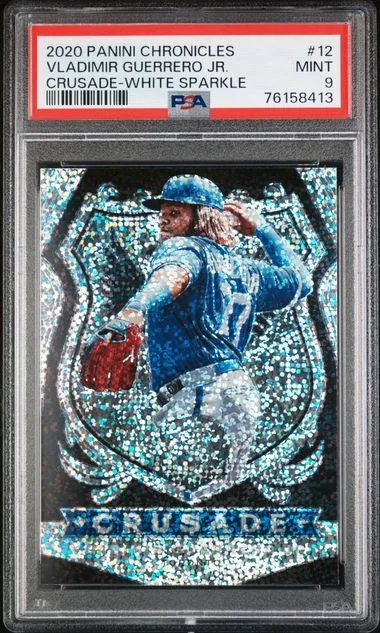 2020 Panini Chronicles Vladimir Guerrero Jr. Crusade White Sparkle #12 card image