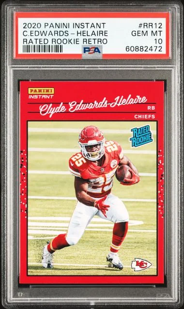 2020 Panini Clyde Edwards-Helaire Instant Rated Retro #RR12 card image