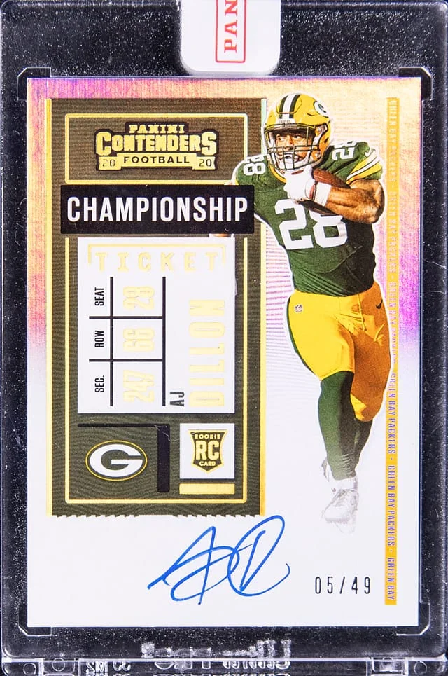 2020 Panini Contenders AJ Dillon Championship Ticket #126 card image