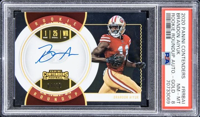 2020 Panini Contenders Brandon Aiyuk Roundup Autographs Gold #RRBAI card image