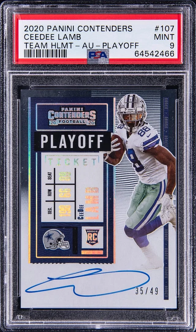 2020 Panini Contenders CeeDee Lamb Ticket Autograph #107 card image