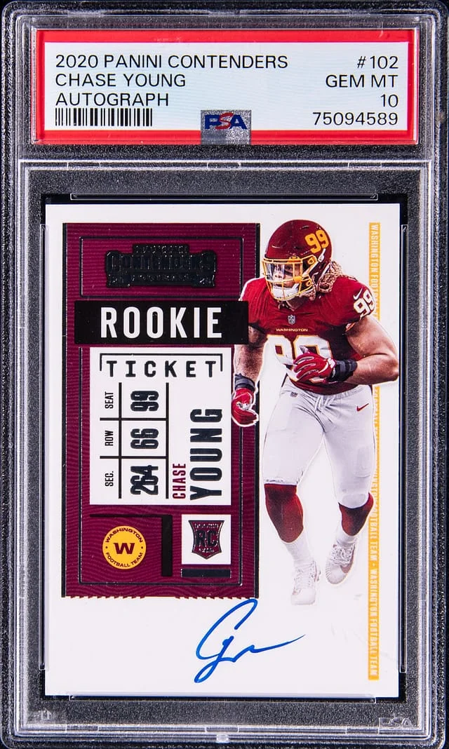 2020 Panini Contenders Chase Young Autograph #102 card image