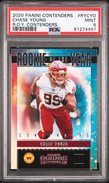 2020 Panini Contenders Chase Young Of The Year Contenders #RY-CYO card image
