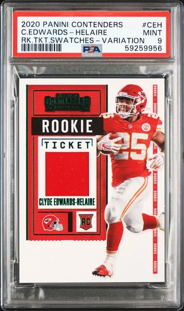 2020 Panini Contenders Clyde Edwards-Helaire Ticket Swatches #CEH card image