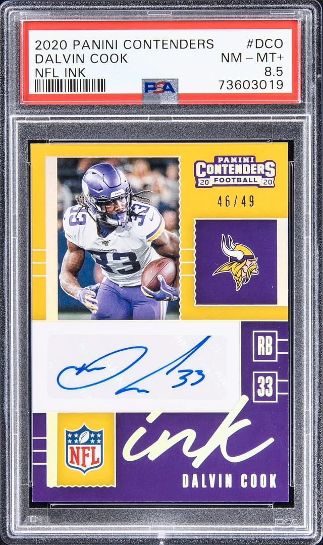 2020 Panini Contenders Dalvin Cook NFL Ink #INK-DCO card image