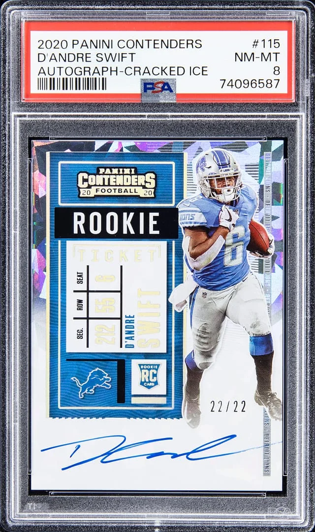 2020 Panini Contenders D'Andre Swift Autograph Cracked Ice #115 card image