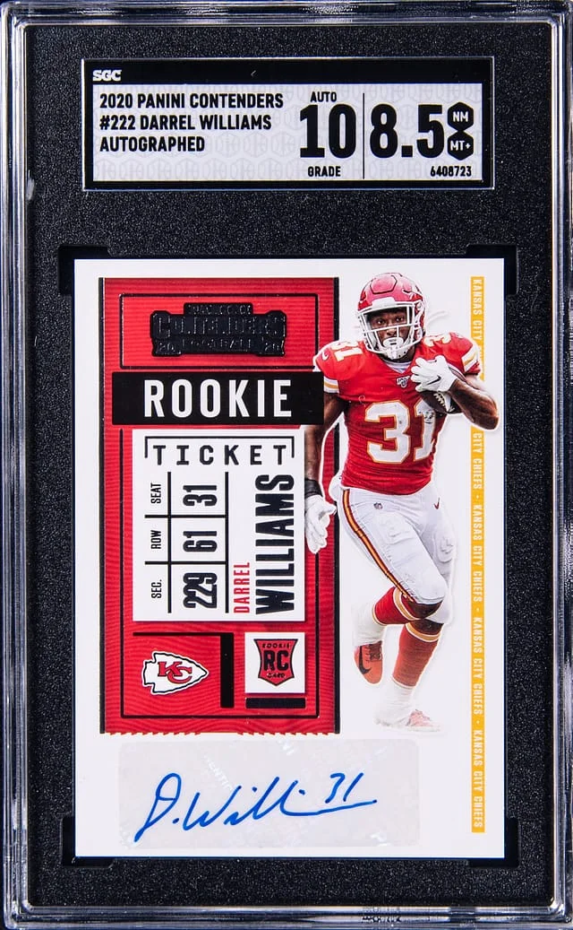 2020 Panini Contenders Darrel Williams Autographed #222 card image