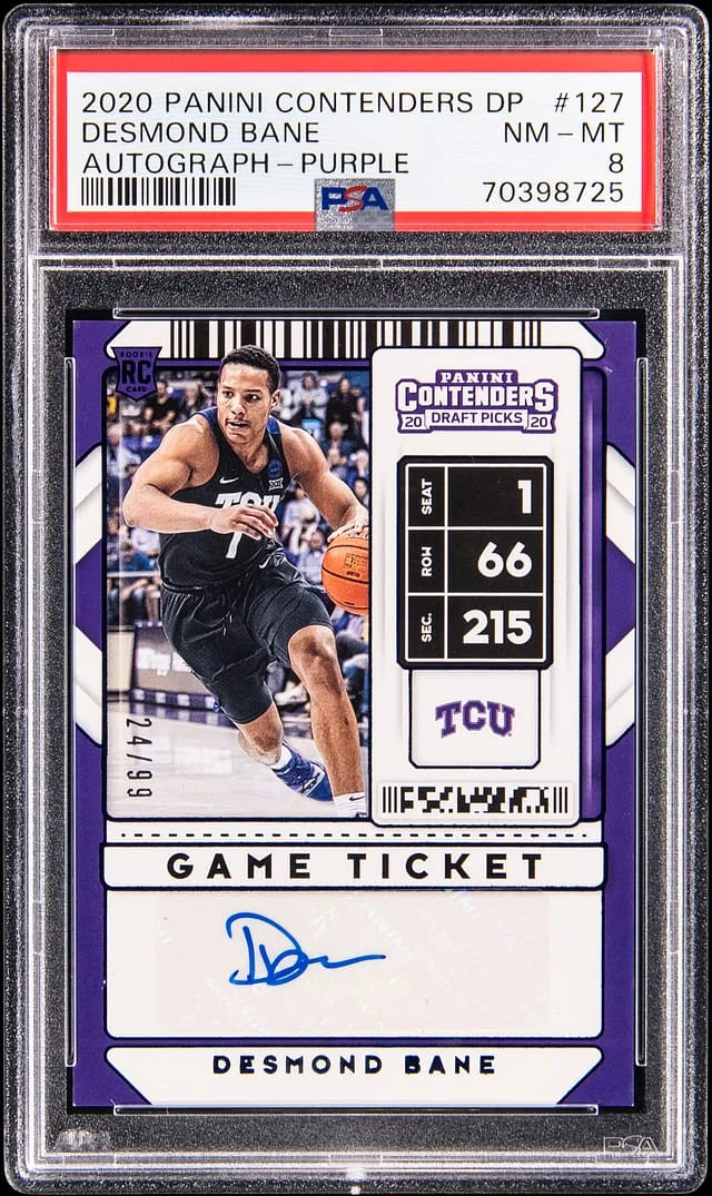 2020 Panini Contenders Desmond Bane Autograph - Purple #127 card image