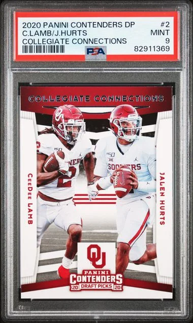 2020 Panini Contenders Draft Picks Ceedee Lamb/Jalen Hurts Collegiate Connections #2 card image