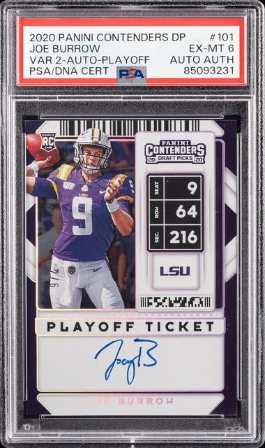 2020 Panini Contenders Draft Picks Joe Burrow Variation 2-Autograph-Playoff #101 card image
