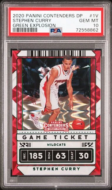 2020 Panini Contenders Draft Picks Stephen Curry Green Explosion #1V card image