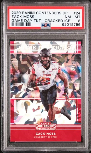 2020 Panini Contenders Draft Picks Zack Moss Game Day Ticket #24 card image