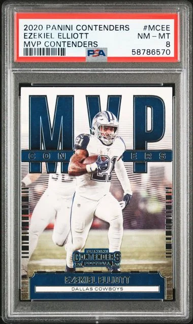 2020 Panini Contenders Ezekiel Elliott MVP Contenders #MCEE card image