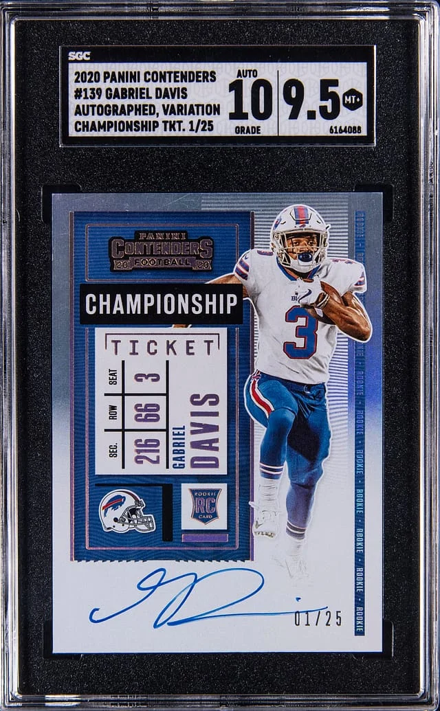 2020 Panini Contenders Gabe Davis Autographed Variation Championship Ticket #139 card image