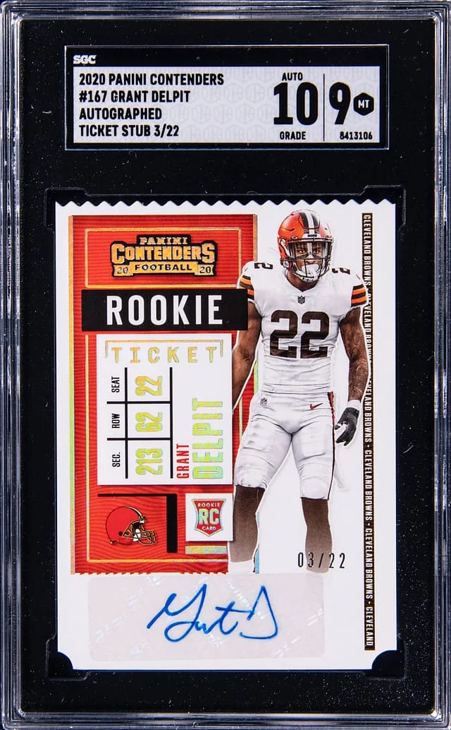 2020 Panini Contenders Grant Delpit Autographed Ticket Stub #167 card image