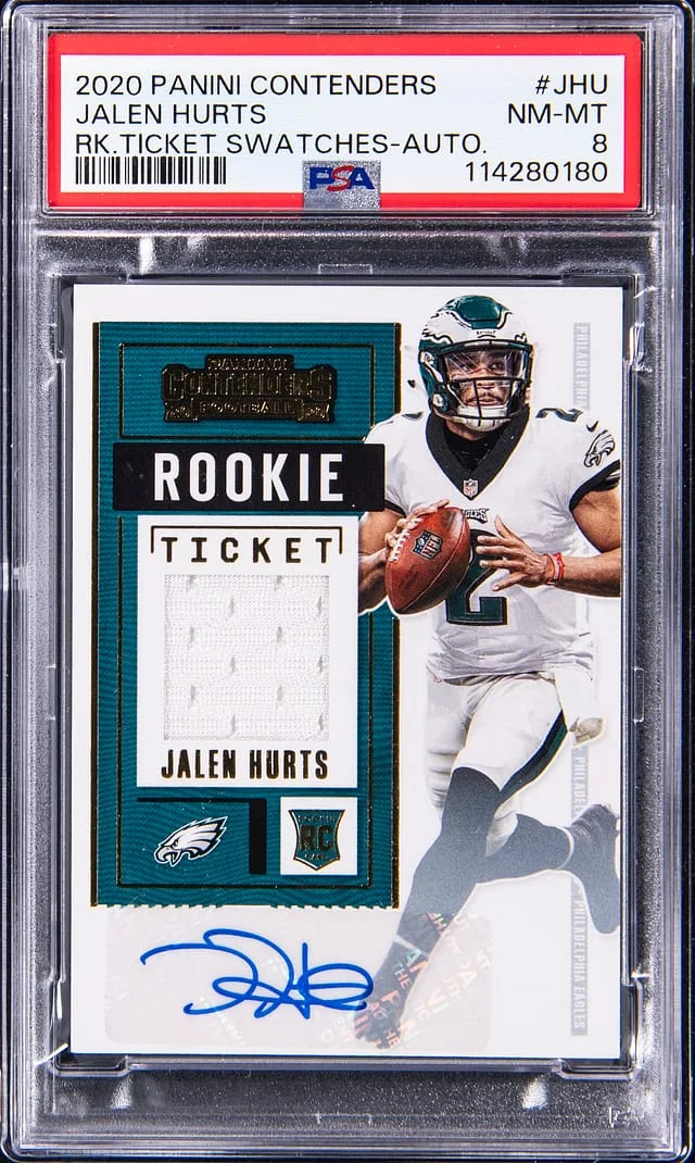2020 Panini Contenders Jalen Hurts Ticket Swatches Autograph #RTS-JHU card image