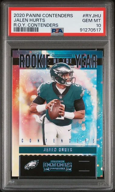 2020 Panini Contenders Jalen Hurts Of The Year Contenders #RYJHU card image