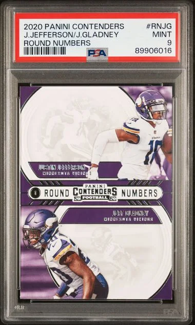 2020 Panini Contenders Jeff Gladney/Justin Jefferson Round Numbers #RN-JG card image