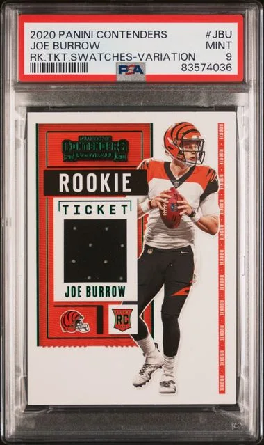 2020 Panini Contenders Joe Burrow Ticket Swatches Variation #JBU card image