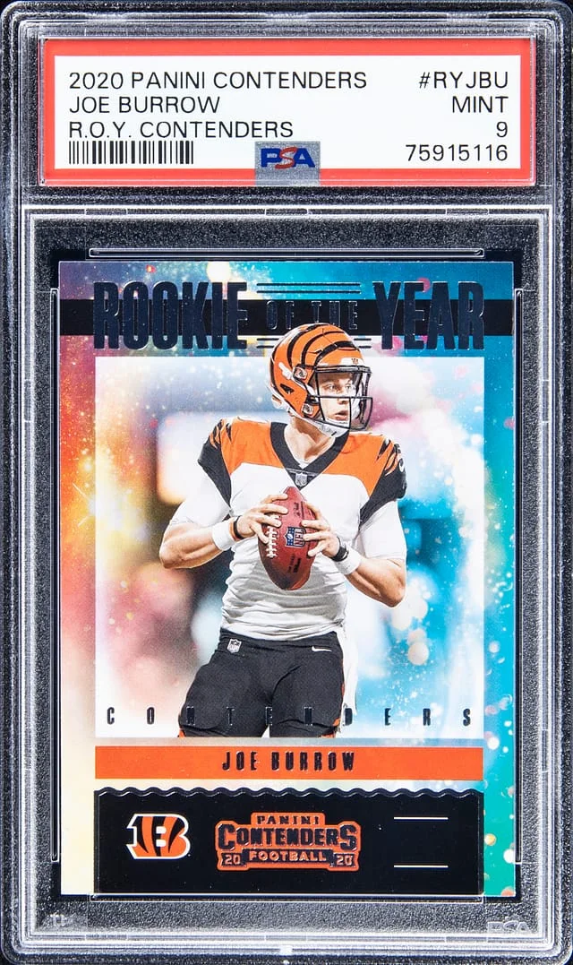 2020 Panini Contenders Joe Burrow of the Year Contenders #RY-JBU card image
