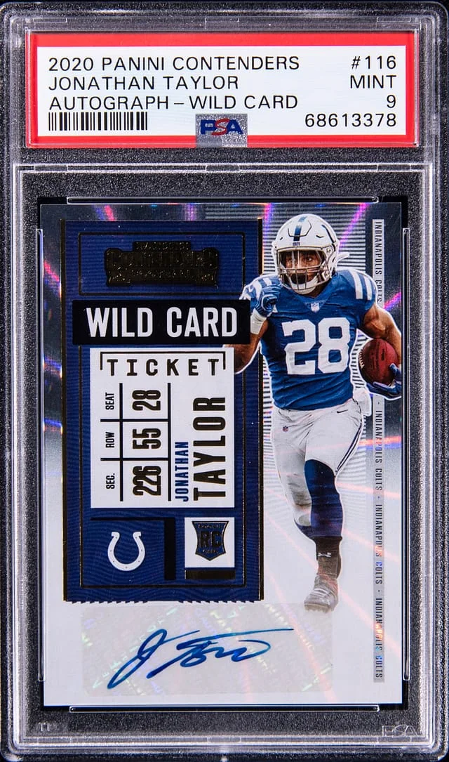 2020 Panini Contenders Jonathan Taylor Ticket Autograph Variation Autographs Red Zone #116 card image