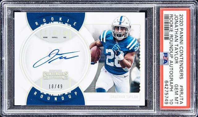 2020 Panini Contenders Jonathan Taylor Roundup Autograph #RR-JTA card image