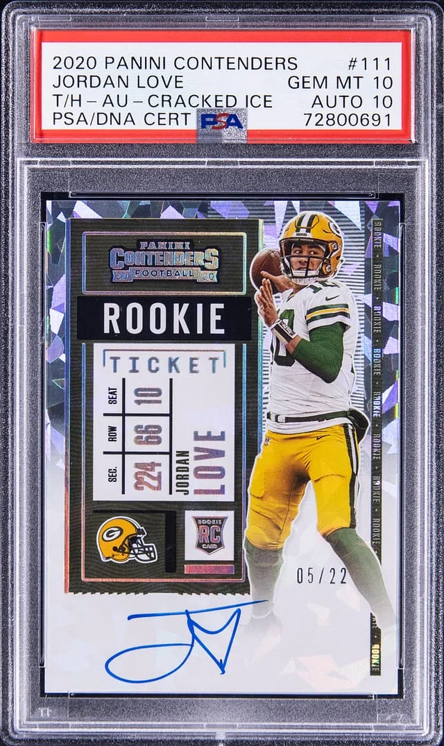 2020 Panini Contenders Jordan Love Autograph Cracked Ice #111 card image