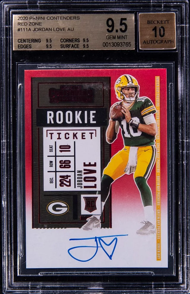 2020 Panini Contenders Jordan Love Clear Ticket Autographs #111A card image