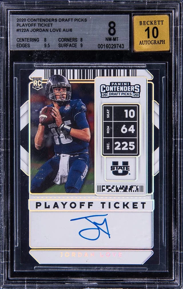 2020 Panini Contenders Jordan Love Playoff Ticket Autographs #122A card image