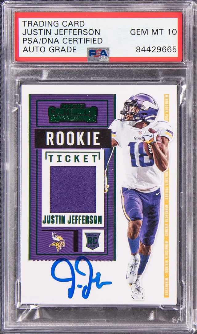 2020 Panini Contenders Justin Jefferson Ticket Swatches #RTS-JJE card image
