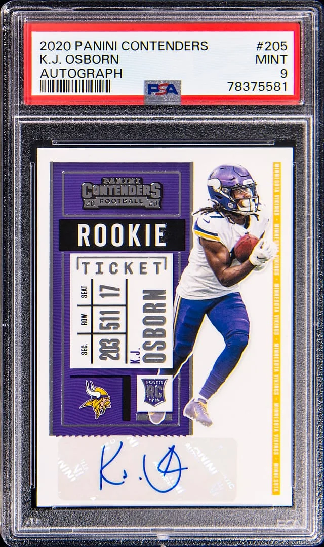 2020 Panini Contenders K.J. Osborn Ticket Autograph #205 card image