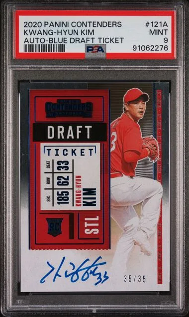 2020 Panini Contenders Kwang-Hyun Kim Autograph-Blue Draft Ticket #121A card image